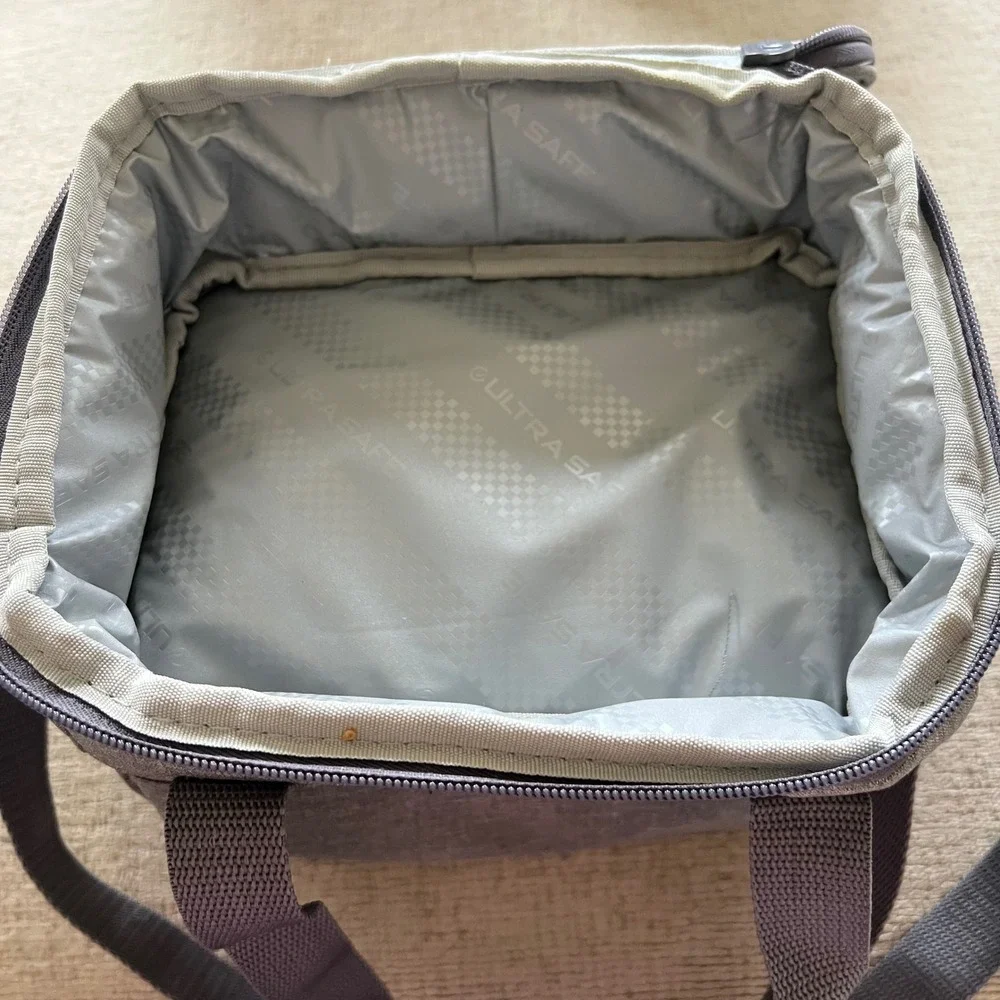 Fulton Bag Co Dual Compartment Insulated Lunch Bag Gray Cooler‎ Shoulder Strap